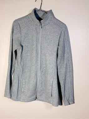 Magellan Outdoors Light Gray Zip-Up Knit Jacket
